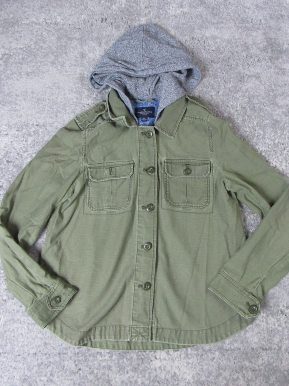 Women’s Hooded Military-Style Jacket in Olive Green